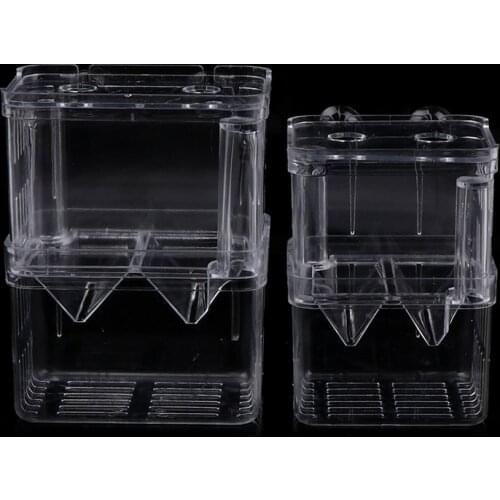 Double-Deck Clear Fish Breeding Isolation Box Aquarium Breeder Fish Tank Hatching Incubator Fish House Home