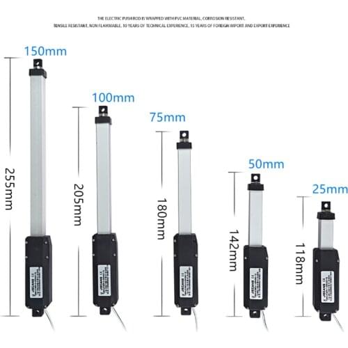 DC 12V Mini Electric Push Rod DIY Telescopic Motor Linear Actuator Linear Reciprocating Motor Mini Lifter 25/50/75/100/150MM