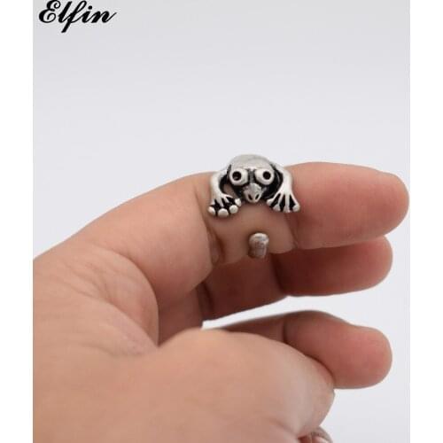 Elfin Wholesale Retro Adjustable Frog Ring Men Fashionable Cute Jewellery Rings For Women Anillos Mujer Warcraft Overwatch