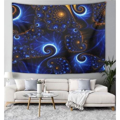 Blue Trippy Tie Dye Wall Tapestry Unique Art Custom Home Decor