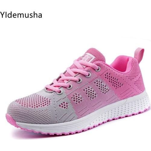 Summer Sneakers Fashion Women Shoes Balck Red Mesh Casual Shoes Woman Trainers Lace-Up Platform Sneakers Women Vulcanize Shoes