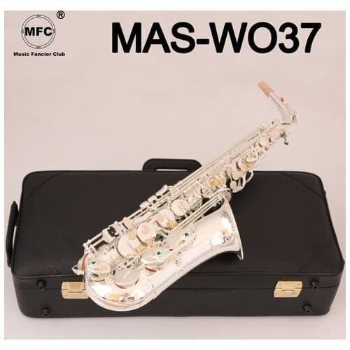 Music Fancier Club Alto Saxophone MAS-WO37 Silvering With Case Sax Alto Mouthpiece Ligature Reeds Neck Musical Instrument