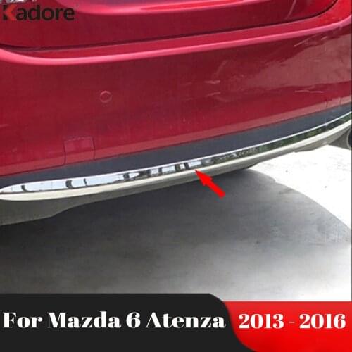 For Mazda 6 M6 Atenza 2014 2015 ABS Chrome Rear Trunk Lid Bumper Cover Trim Bottom Bumper Garnish Molding Strip Car Styling