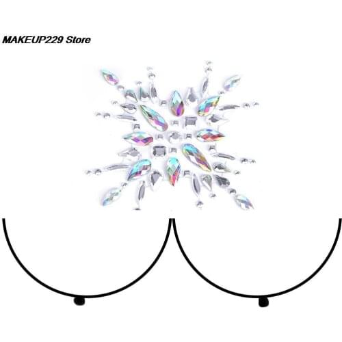1 Sheet Crystal Nipple Cover Stickers Women Bra Breast Pasties Adhesive Stickers Body Paint Accessories 17.5*14cm