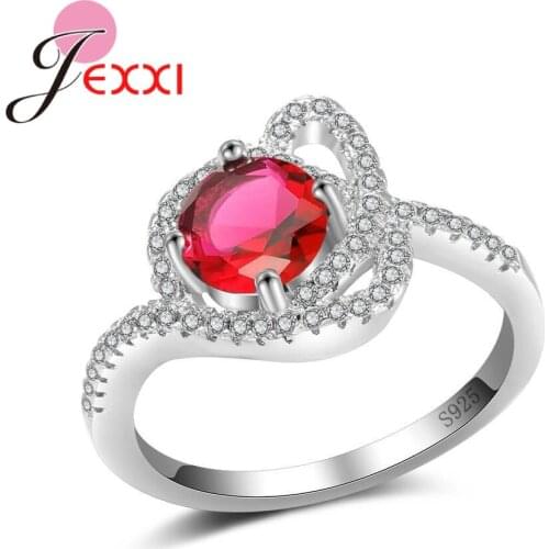 2020 New Twisted Rings Design For Women Round Crystals Real 925 Sterling Silver Fashion Anillos For Wedding Engagement