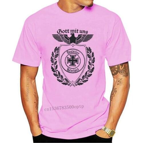 New T Shirts Fashion 2021 T-Shirt Germany Iron cross God with Us German Reich