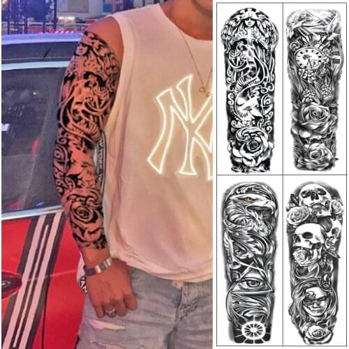 Extra Large Temporary Tattoos Full Arm and Half Arm Tattoo Sleeves for Men Women
