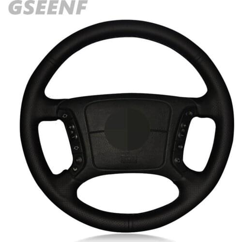 Car Steering Wheel Cover For BMW E46 318i 325i E39 E53 X5 Black Hand-stitched Artificial Leather DIY Steering Wheel Cover