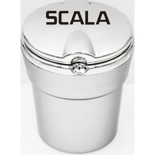 1 Pcs For Skoda Scala Car Dedicated Ashtray Creative Automobile Portable LED Light Cigarette butts trash can Car Accessories