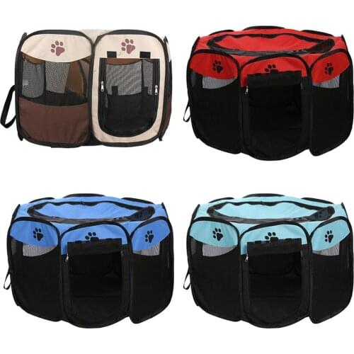 Portable Kennels Fences Dog Tent Houses For Dogs Playpen Tent Crate Room Foldable Puppy Cage Outdoor Shade Cover Nest Kennel