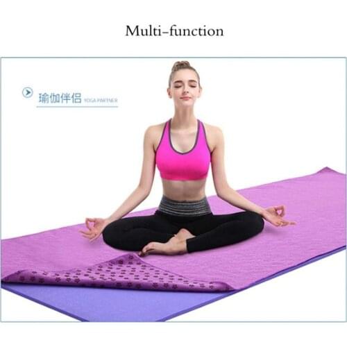 Portable Yoga Mat Towel Foldable Washable Sport Fitness Yoga Mat Cover Non-slip Absorbent Microfiber Towel for Gym Office