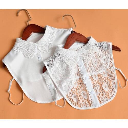 Chiffon Lace Black White Shirt Detachable Collar Fake Collar Lapel Multifunctional Professional Wear Womens Sweet Accessories