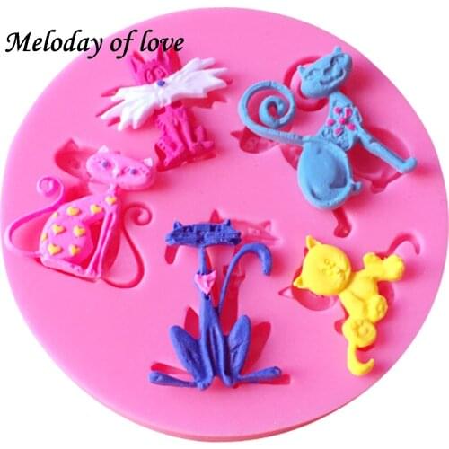 3D Lovely Cat chocolate Party cake decorating tools DIY baking fondant candy silicone mold accessory kitche T0047