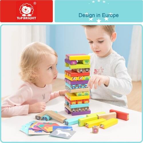 ToP BRIGHT Children Animal Building Blocks stacking blocks Stack-up Parent-child interactive Board Game for kids 3Y