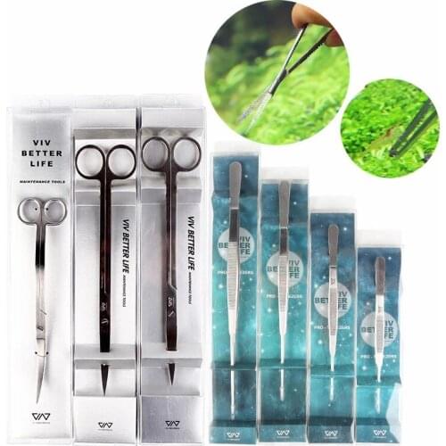 VIV Aquatic Stainless Spring Steel Plant Scissors Curved Scissors Wave Shape Scissors, ADA Quality for Aquarium
