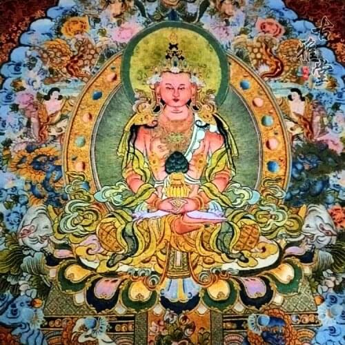 Thangka embroidery Tibetan Buddhism six reincarnation thangka embroidery Silk embroidery Brocade Painted,#59
