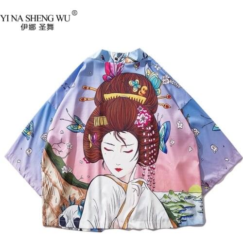 Japanese Kimono Casual Women Streetwear Fashion Beauty Print Robe Traditional Kimonos Japanese Asian Style Beach Yukata Clothing