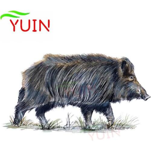 Personality Wild Boar Swine Pig Hog Auto Truck Rv Hunting Camp Window Nice Quality Car Sticker PVC Decoration Decal 13*7cm