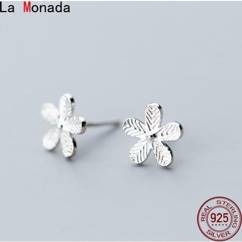 La Monada Flower Women Earrings Piercing Ear 925 Small Silver Earrings Fashion Girl Small Stud Earrings For Women Silver 925