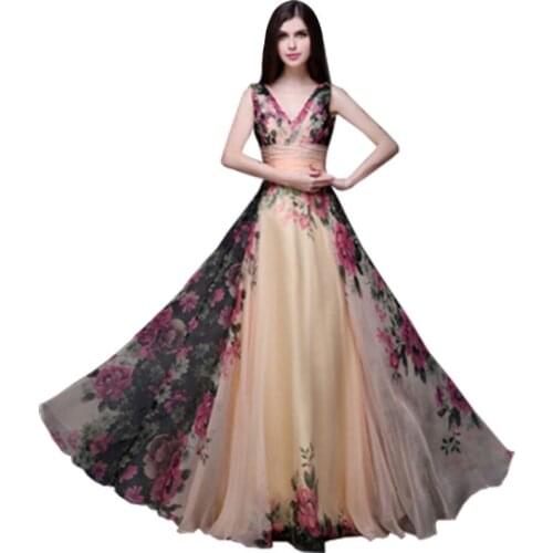 Meldel Long Evening Gowns 2019 Tulle V-neck Robe De Soiree Chiffon Elegant Dress Belt Formal Prom Evening