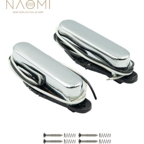 NAOMI 2PCS Electric Guitar Pickups Chrome Ceramic Magnet For Tele Style Guitar Parts & Accessories New