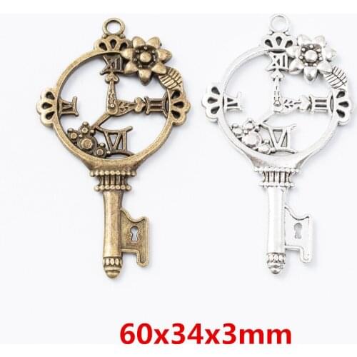 10 pieces of retro metal zinc alloy key pendant for DIY handmade jewelry necklace making 6772