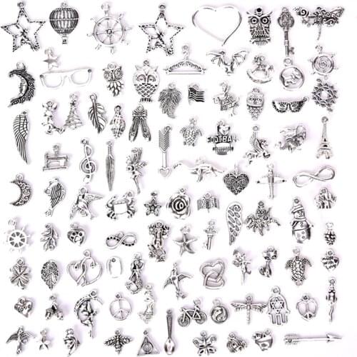 100PCS Bulk Lots Mixed Antique Mini Charms Pendant Handmade Crafts Tibetan DIY Jewelry Making