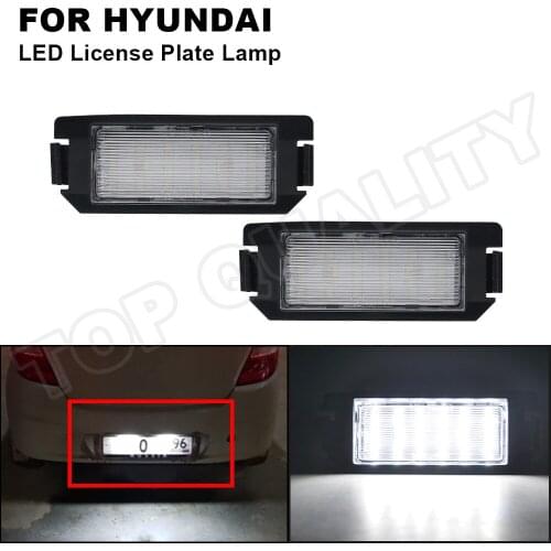 2Pcs Canbus LED License Number Plate Light For Hyundai Genesis Coupe I20 Veloster XG30 Terracan Coupe Kia Rio Picanto Soul AM II