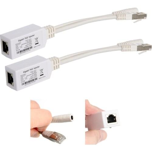 2pcs free ship Gigabit PoE Injector 12V-56V input connector cable poe splitter/ poe injector for MikroTik Mode B operation