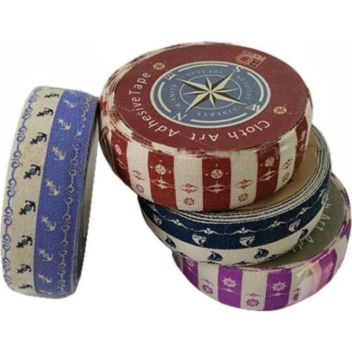 2 Pcs / Pack Vintage Navigation Series Fabric Tape DIY Multifunction seal sticker Excellent Quality Colorful Decorative Adhesive