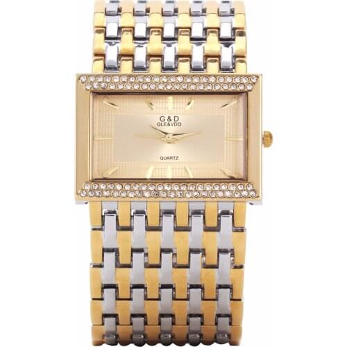 2018 G&D Silver Luxury Womens Bracelet Watches Fashion Quartz Wristwatches Ladies Dress Watch Steel Band Relogio Feminino Gift