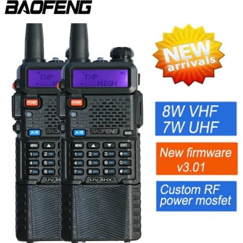2x Baofeng UV-8HX VHF/UHF Dual Band Ham Walkie Talkie Two-way Radio sister baofeng uv 5r uv-6r uv-3r+headset 1/4/8W FM