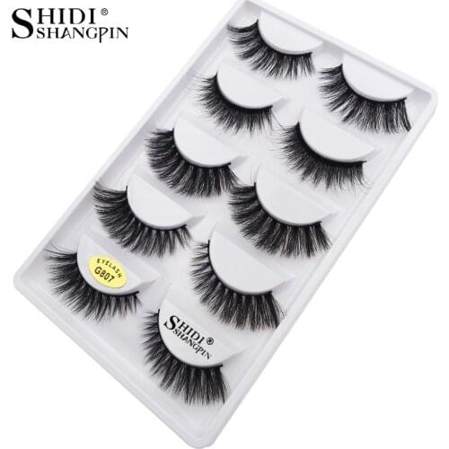 5 Pairs Mink Eyelashes Hand Made Natural Long 3d Eyelashes Volume Lashes Mink 3D Mink Eyelashes For Beauty False Eyelashes G807