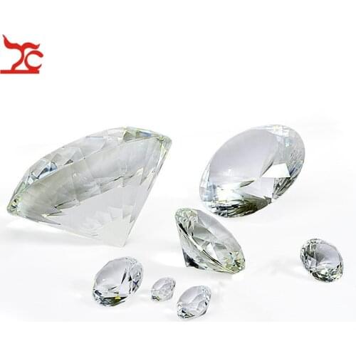 5 Sizes Fashion Crystal Diamond Cut Shape Paperweights Clear Glass Gem Jewelry Display Counter Organizer Ornaments Prop