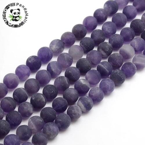 8mm Frosted Natural Ame-thyst Sodalite Picture Jas-per Lapis Lazuli Mookaite Unakite Howlite Round Bead Strands