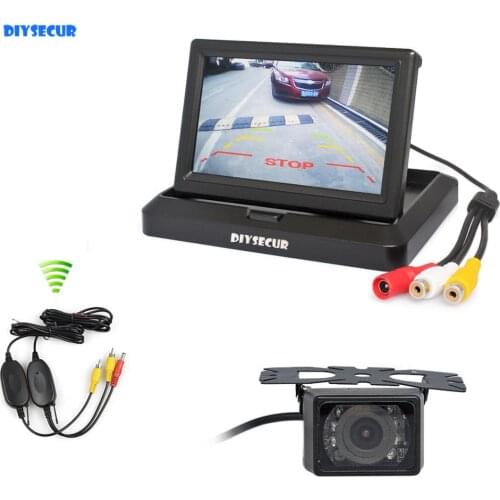 DIYSECUR Wireless 5" Rear View Monitor Car Monitor Waterproof IR Night Vision Rear View Car Camera Parking System Kit