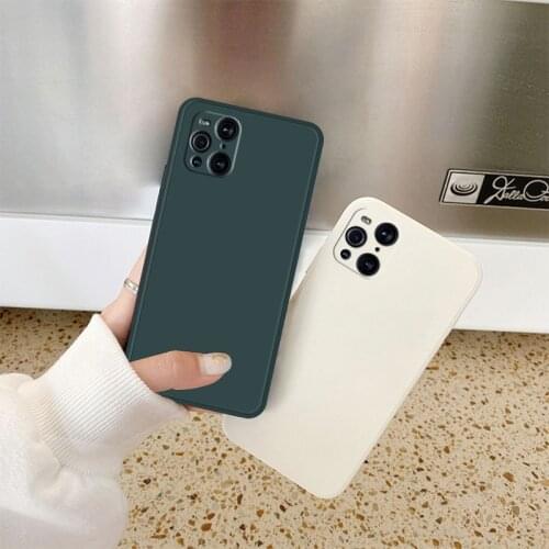 Luxury Square Liquid Silicone Case For OPPO Find X3 Pro Reno 5 4 3 Realme V11 V13 V15 GT NEO X50 Ultra-thin Soft TPU Back Cover