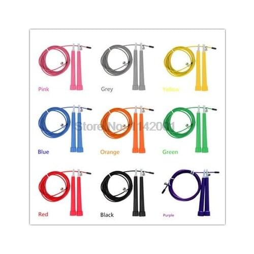 DHL 100Pcs/lot Racing High Speed Aerobic Steel Wire Skipping Rope Length Adjustable Jump Skip Rope Fitness Equipment