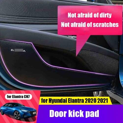 For Hyundai Elantra CN7 2021 door anti-kick pad interior leather modification front and rear door anti-dirty Avante