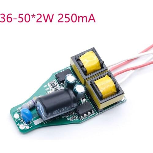 LED Driver 36-50x2W(72-100W) Power supply DC120-160V built-in constant current Lighting Transformer 250mA For Purification lamp