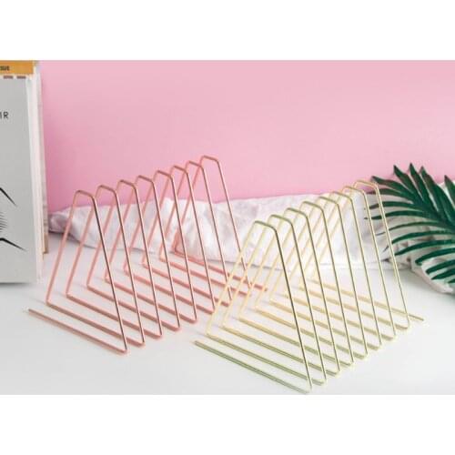 Flexible Bookend Metal Book Holder Desktop Organizer Support Stand Shelf Rack M17F