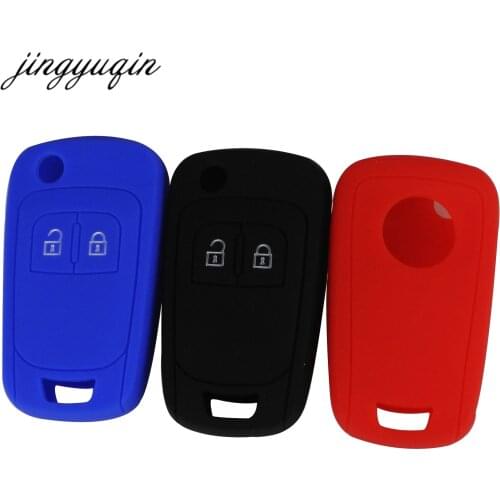 Jingyuqin 30pcs/lot Silicone Car Key Case For Chevrolet Lova Sail Aveo Cruze Flip Folding Remote Fob Cover