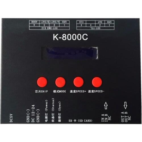 K-8000C,LED pixel SD card controller;off-line;8192 pixels controlled;SPI signal output