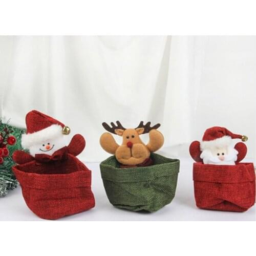 Baskets Storage Basket Candy Christmas Gift Bamboo Storage Basket Santa Claus Storage Basket Gift Christmas Decoration