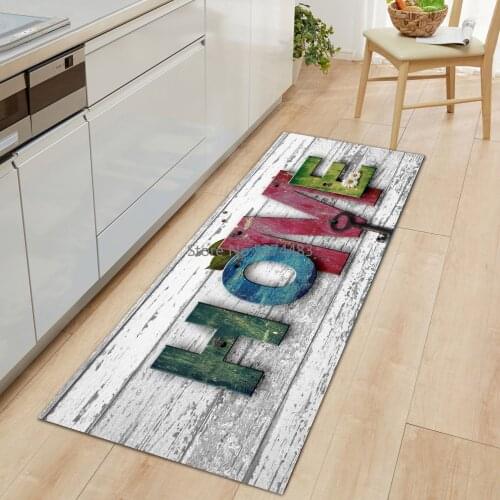 Personalized Color Retro Wood Grain Mats In Door Non-slip Stepping Mats Absorbent Home Printing Mats
