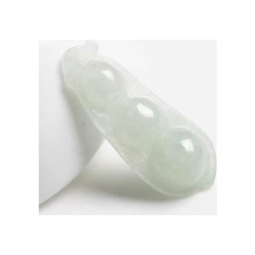 Genuine Natural Jade A cargo jade pendant jade pendant Four Seasons peace beans pendant male and female models with certificate