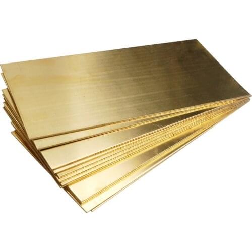 H62 Brass Sheet Thickness 0.8/1/1.5/2/3x100x200mm Brass Plate Customized Size CNC Frame Model Mould DIY Contruction Brass Pad