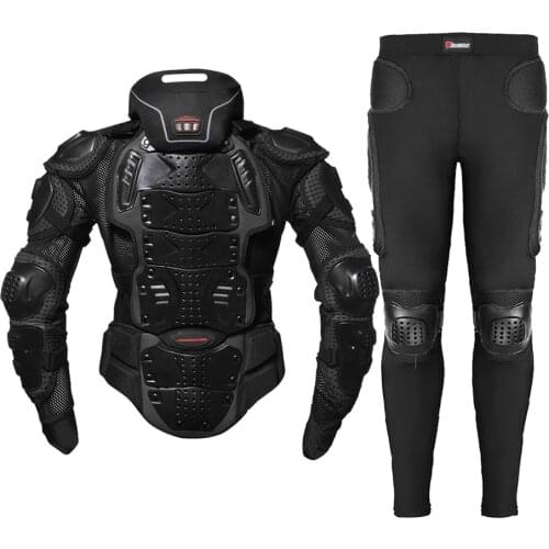 Motorcycle Jacket+Pants Black Moto Motocross Racing Motorcycle Body Armor Protective Gear Moto Guard Protective Equiment S-5XL