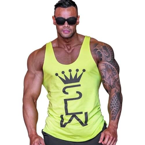 Men Tank Top Gym Workout Singlet Sleeveless Blouse Stringer Tank Tops Bodybuilding Show Muscle