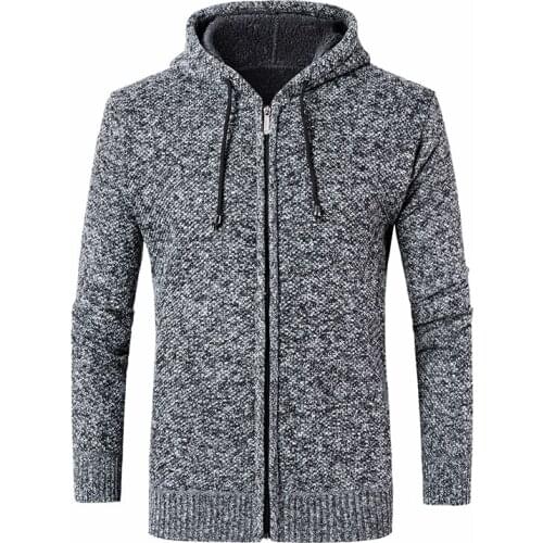 Men Sweater Coat Autumn Winter Mens Hooded Cardigan Overcoat and Thickened Mens Sweaters Cardigan Masculino Male Clothing